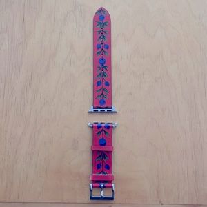 Tory Burch leather Apple Watch band with printed design
